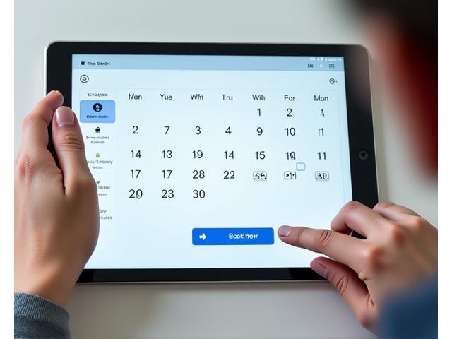 Calendar with booking times, representing a wellness consultation scheduling system.