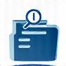 Knowledge base icon, representing a folder with a magnifying glass.