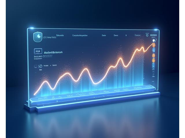 A futuristic dashboard displaying predictive analytics, showing trend lines extending into the future for health parameters like sleep quality, stress levels, and energy. Graphics use subtle glows and data points, signifying AI-driven foresight.